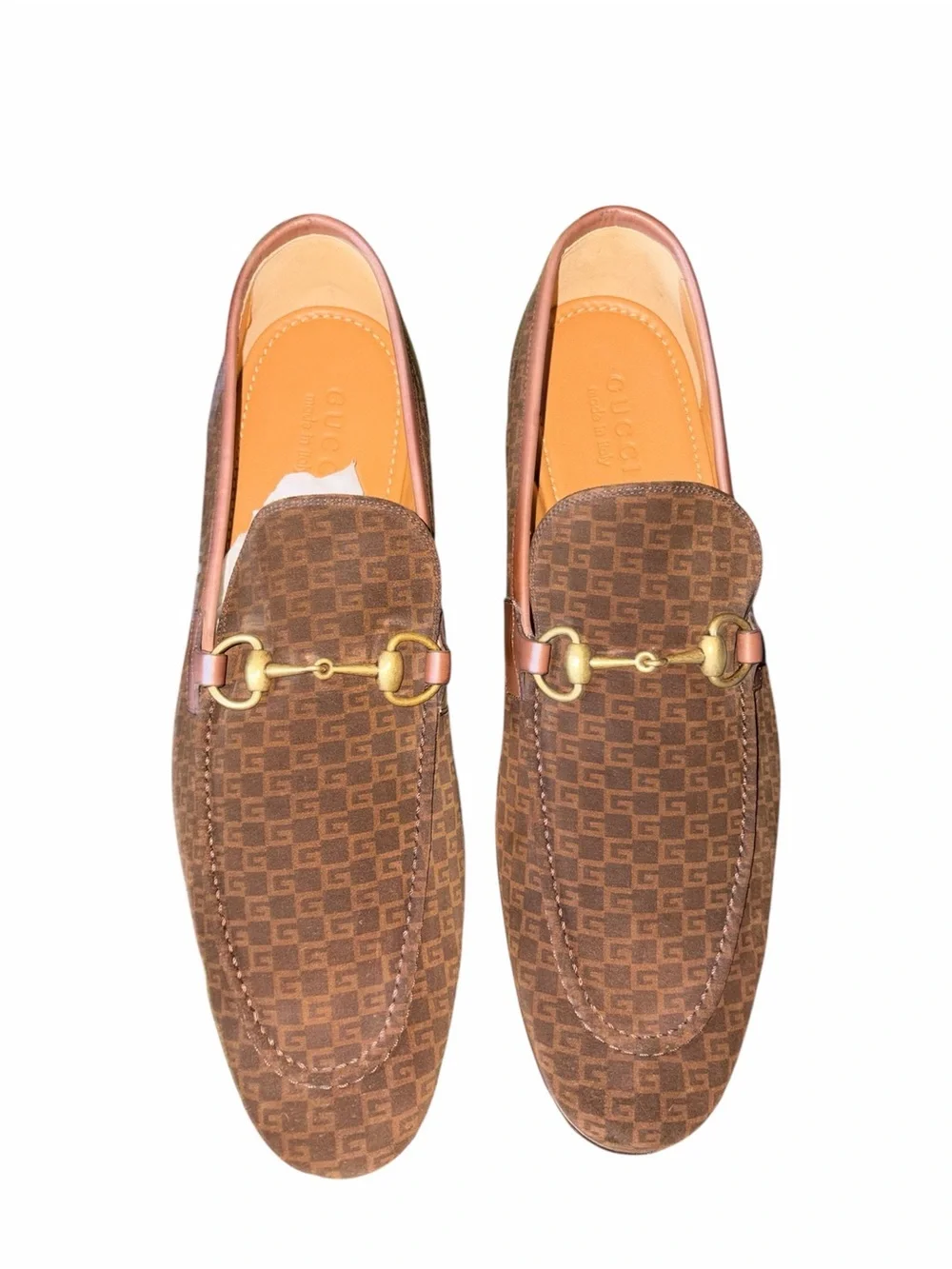 Gucci Brown Monogram Horsebit Loafers size 11.5